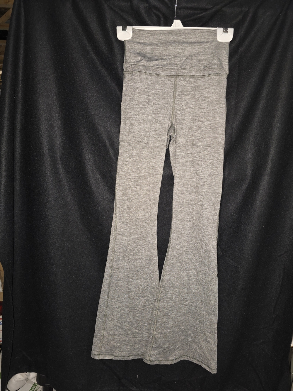 High-Waist Gray Flare Leggings